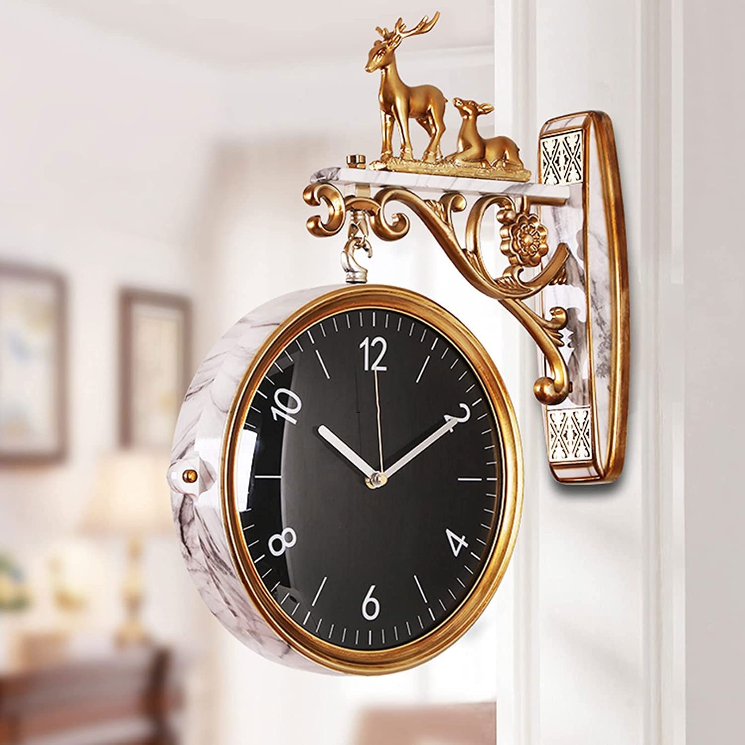 Amazon.com: Wall Clock,Double Sided Easy Read 360° Rotation Two